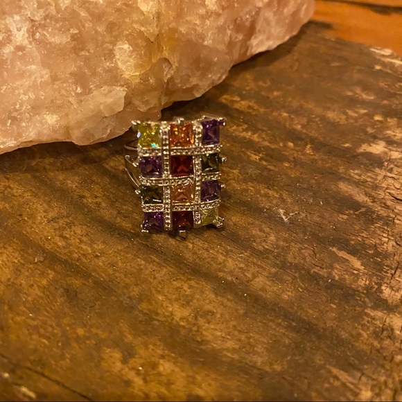 Geometric 925 Silver Statement Ring - Picture 7 of 9